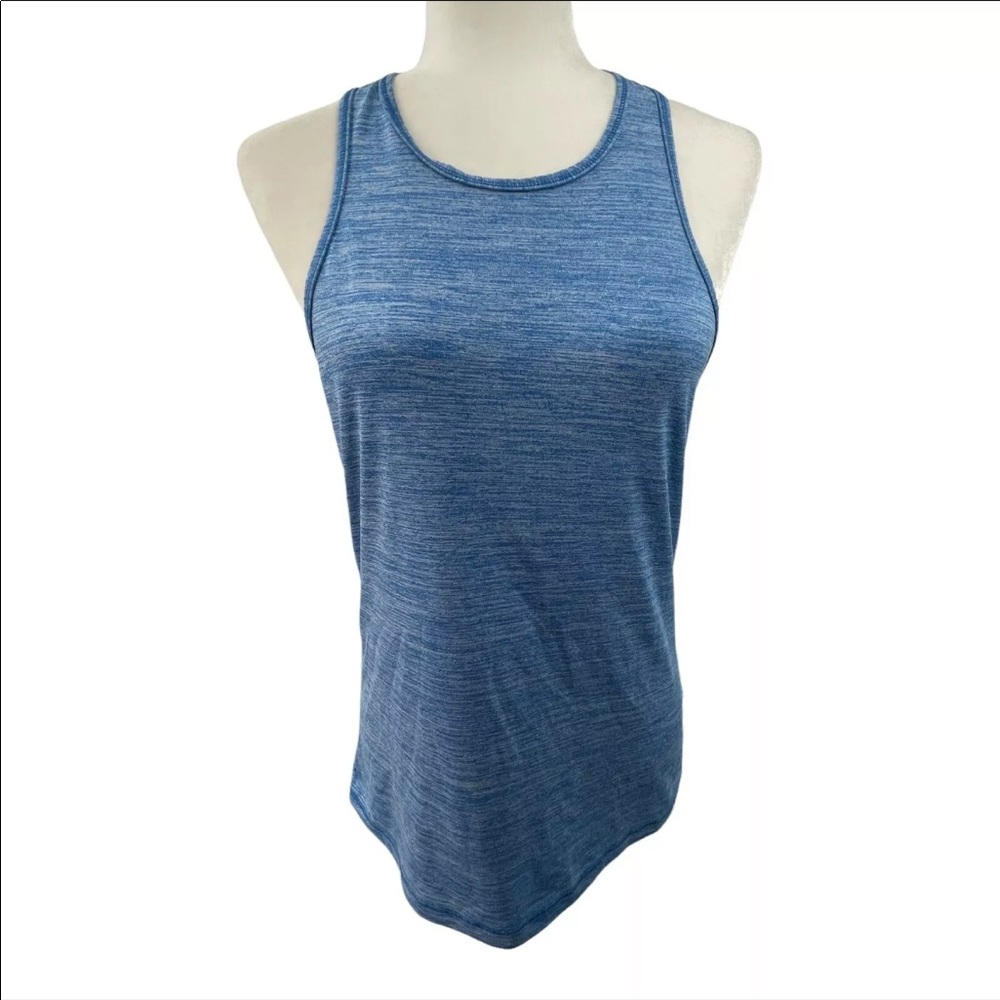 Lululemon Trapeze Twist Tank Top Heathered Blue Open Back Sleeveless Size 4 - Picture 2 of 7